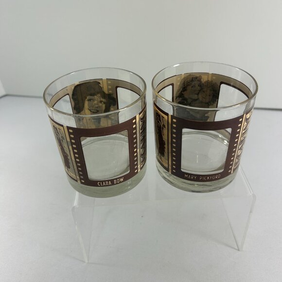 Vitg 2 Old Fashioned Glasses Roaring Twenties Actors Cocktail HouzeArt Bar Rocks - Picture 5 of 12